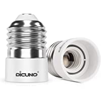 DiCUNO 2-Pack E27 to E14 Socket Adapter Socket Convertidor Adaptador de base de lámpara de para bombillas LED y…